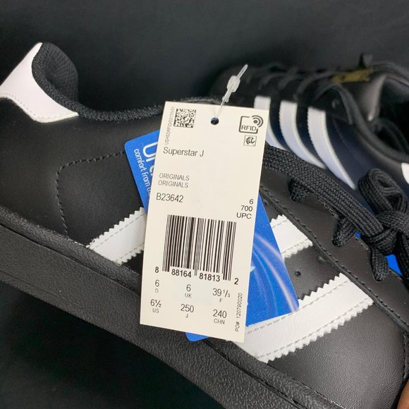 Adidas Superstar J - B 23642 Black-White Sise: 6.5 - Picture 8 of 11